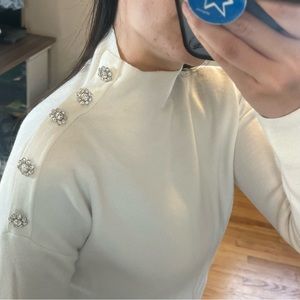 White Turtle neck with details